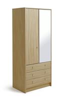 Argos Home Malibu 2 Door 3 Drawer Wardrobe - Beech Effect