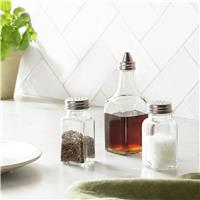 Argos Home Essentials Square Glass Vinegar Bottle + Salt & Pepper - 3 Value Pack