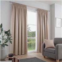 Fusion Galaxy Thermal Pencil Pleat Curtains - Natural - 229x183cm