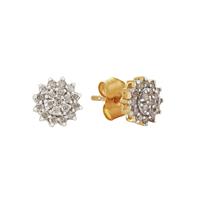 Revere 9ct Yellow Gold 0.25ct Diamond Cluster Stud Earrings