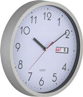 Argos Home Day and Date Wall Clock - Silver