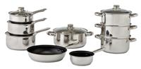 Argos Home 9 Piece Stainless Steel Induction Pan Set