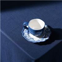 Habitat x Morris Co. Inky Stoneware Teacup & Saucer - Blue