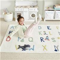 Great Little Trading Company Pastel Spot Natural Wool Rug - 90x120cm