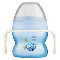 MAM 150ml Baby First Starter Cup Night Glow With Handles - Blue