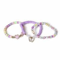 Flitzy Kids Pastel Bead Heart and Butterfly Bracelet Set