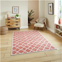 Think Rugs Washable Coral Orange Flatweave Rug - 76x150cm