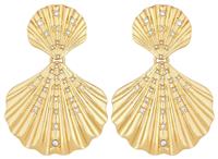 Lipsy Gold Plated Oversized Shell Earrings