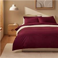 Habitat Cotton 200 TC Plain Burgundy Bedding Set - Superking