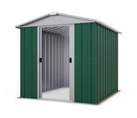 YardMaster Metal Green Apex Garden Shed - 6 x 6ft