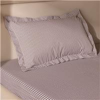 Habitat Oxford Stripe Cocoa Pillowcase