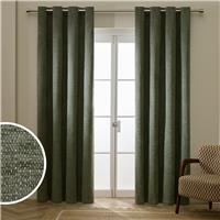 Habitat Basket Weave Blackout Eyelet Curtain - Dark Green - 168x229cm