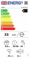 Candy GD 49B10B80 9KG 1400 Spin Washing Machine - Black
