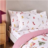 Argos Home Christmas Icons White Pillowcase Pair