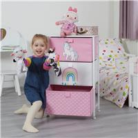 Liberty House Toys Kids Unicorn 3 Drawer Storage Unit - Pink