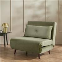 Habitat Roma Small Double Velvet Chairbed - Green