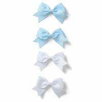 Flitzy Blue and White Bow Clips - Pack of 4