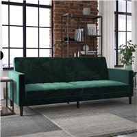 Dorel Liam Velvet Clic Clac Sofa Bed - Green