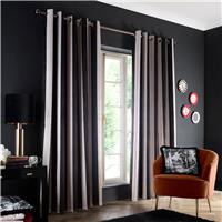 Laurence Llewelyn-Bowen Festivo Blackout Eyelet Curtains - Black - 117x137cm