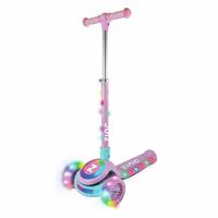 Zinc Three Wheel Folding Glow Ring Scooter - Multicolour