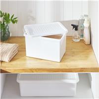 Argos Home 17L Plastic Storage Box - White