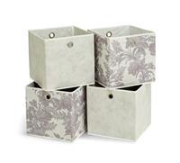 Argos Home Set of 4 Squares Boxes - Grey & Floral