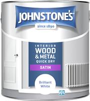Johnstone's Wood & Metal Satin Paint - Brilliant White 2.5L