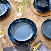 Habitat 12 Piece Matte Stoneware Dinner Set - Navy