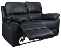Argos Home Toby Faux Leather 2 Seater Recliner Sofa - Black
