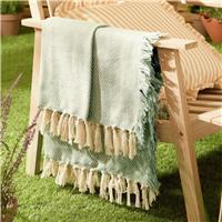 Wylder Wisley Herringbone Throw Leaf Green - 130x180cm
