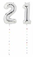 Mad Party 21 Milestone Number Foil Balloons and Tails Kit