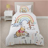 Disney Kids Winnie the Pooh Rainbow White Bedding Set - Toddler