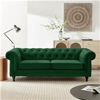 Habitat Chesterfield Velvet 2 Seater Sofa Bed - Green