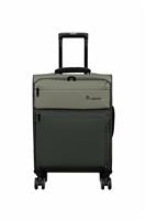 IT Luggage Duo-Tone 8 Wheel Soft Cabin Suitcase - Black & Grey