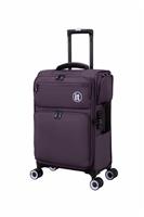 IT Luggage Simultaneous Expandable 8 Wheel Soft Cabin Suitcase - Plum