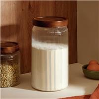 Habitat 2.3 Litre Ribbed Glass Storage Jar