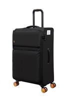 IT Luggage Lykke Expandable 8 Wheel Soft Medium Suitcase - Black