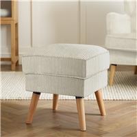 Habitat Callie Fabric Footstool - Latte