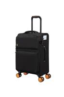 IT Luggage Lykke Expandable 8 Wheel Soft Cabin Suitcase - Black