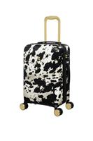 IT Luggage Sheen Expandable 8 Wheel Hard Cabin Suitcase - Black and White