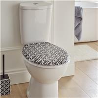 Argos Home Mono Tile Print Toilet Seat - Black & White
