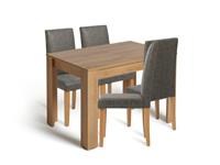 Argos Home Miami 4 - 6 Dining Table & 4 Charcoal Chairs