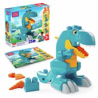 MEGA BLOKS Fisher-Price Build & Chomp Dinosaur T-Rex Block Toy with Wheels