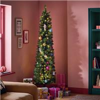 Argos Home 7ft Hardneedle Pre-lit Pencil Christmas Tree