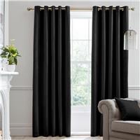 Laurence Llewelyn-Bowen Montrose Blackout Eyelet Curtains - Black - 229x183cm