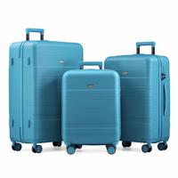 VonHaus 3pc 4 Wheel Hard Suitcase - Teal