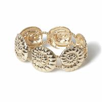 Freedom Gold Tone Shell Stretch Bracelet