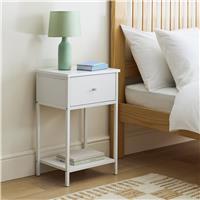 Argos Home Metal 1 Drawer Bedside Table - White