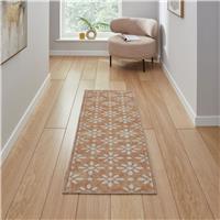 Think Rugs Coral Floral Yellow Flatweave Runner - 61x170cm