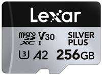 Lexar SILVER PLUS 205MBs microSDXC UHS-I Memory Card with SD Adaptor - 256GB
